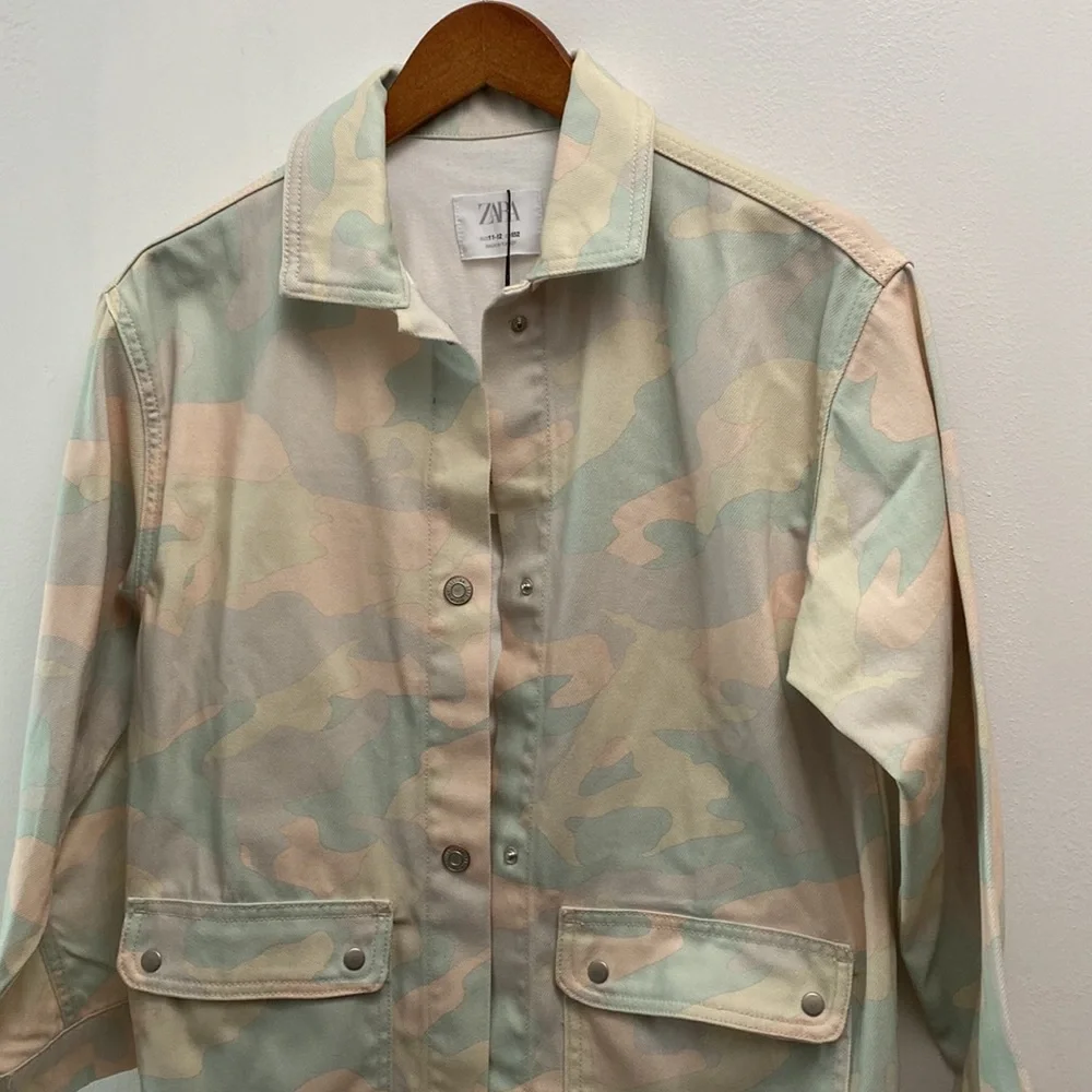 NWT Zara Printed Denim Nordic Jacket, Size 11-12 - Picture 5 of 15